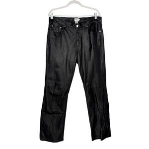 Calvin Klein Jeans Vintage 90s Y2K 100% Leather Soft Flexible Lined Pants Sz 14